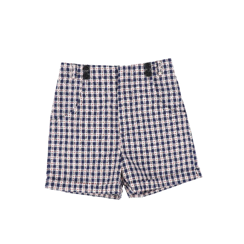 BAMBOO NAVY/WHITE BUTTON FRONT SHORTS Earthy Men's Sustainable 