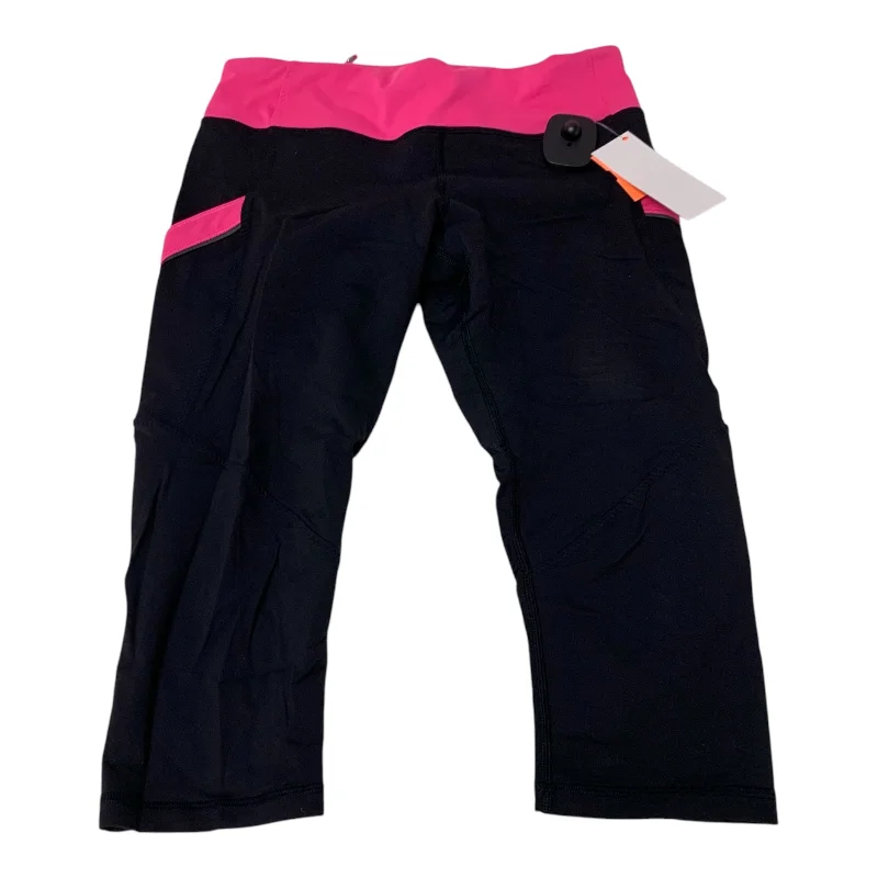 Athletic Leggings Capris By Lululemon In Black & Pink, Size: S Practical Men's Quick