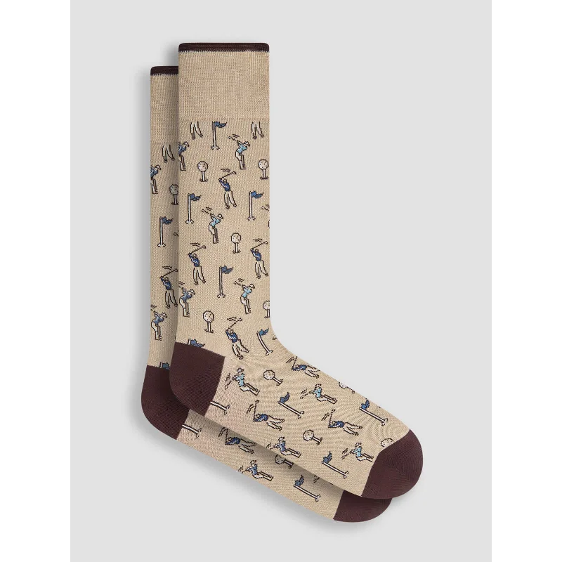 Bugatchi Fashion Mercerized Socks - Sand Trendy Men's Bucket