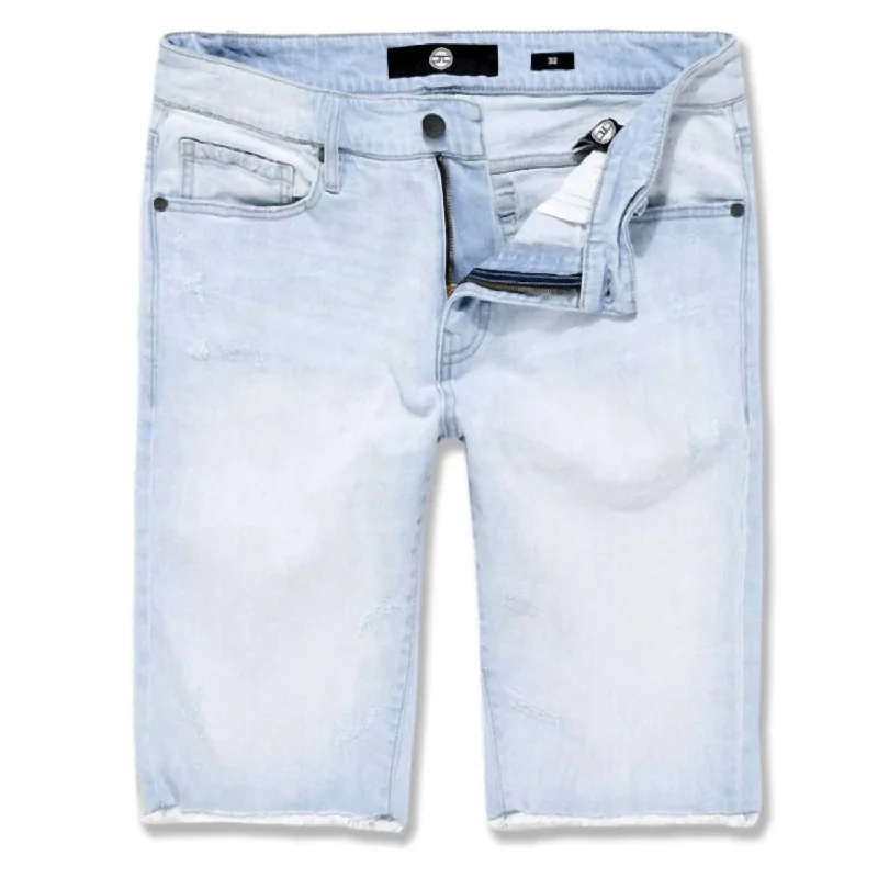 Men's Hartford Denim Shorts In Ice Blue Trendy Men's Bucket