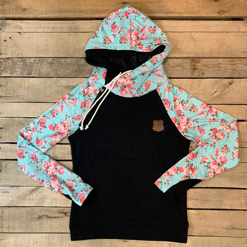 Wild Rose Floral Sleeve Hoodie Classic Men's Pin