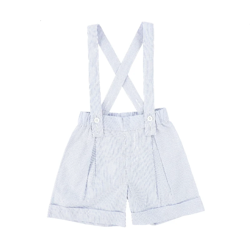 BACE COLLECTION LIGHT BLUE THIN STRIPED SUSPENDER SHORTS [FINAL SALE] Cclassic Men's Tweed