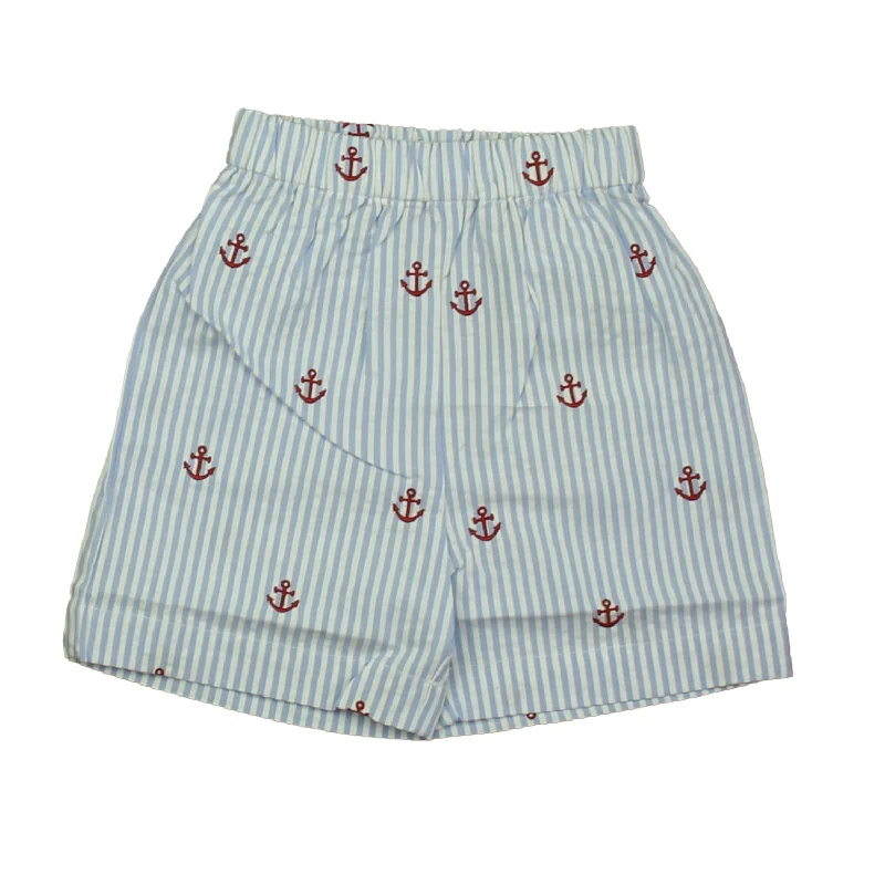 Classic Prep Boys Red Anchors on Blue Seersucker Shorts Size: 12-24 Months Bohemian Men's Free