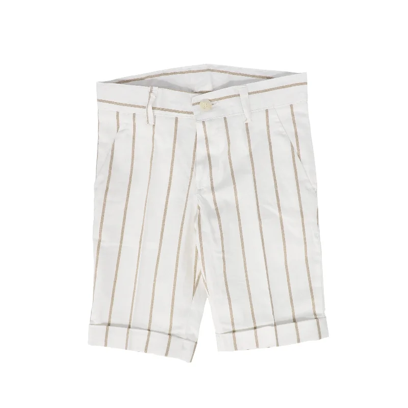 MANUELL & FRANK WHITE TAUPE STRIPED SHORTS [FINAL SALE] Refined Men's Classic 