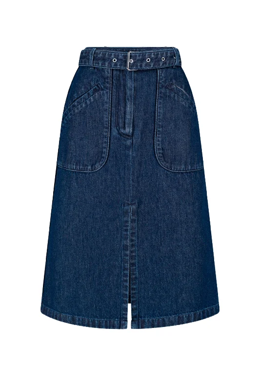 Sheraz Belted Denim Skirt Casual Men's Short