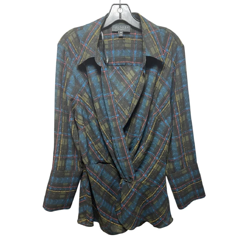 Top Long Sleeve By Laundry In Plaid Pattern, Size: 18 Refined Men's Velvet