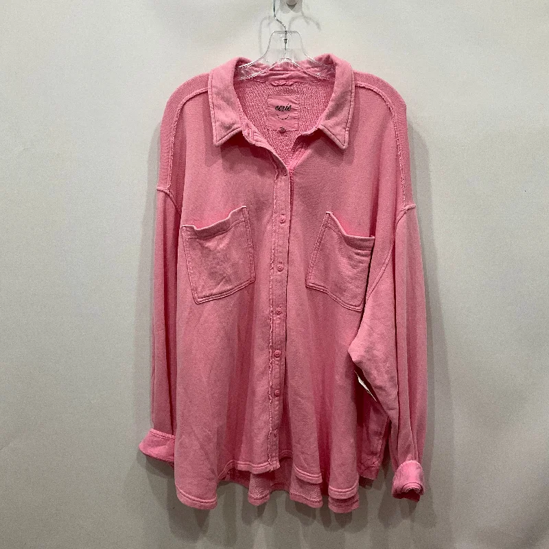 Top Long Sleeve By Aerie In Pink, Size: Xxl Organic