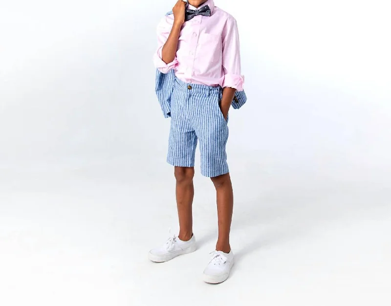 Trouser Short In Cabana Stripe Elegant Men's Formal 