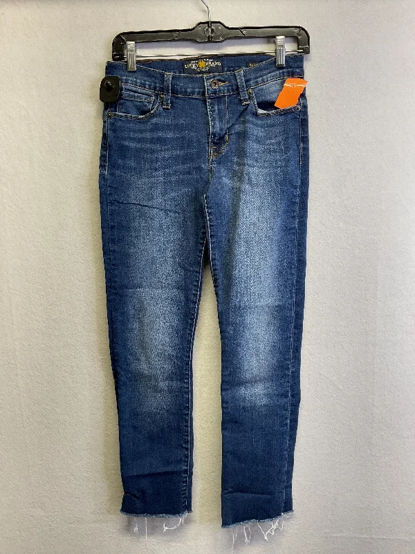 Jeans Straight By Lucky Brand In Blue Denim, Size:2 Tough Men's Military