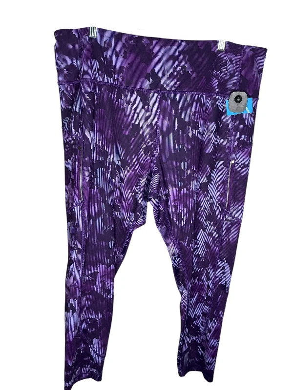 Athletic Leggings By Athleta In Purple, Size: 3x Streetwear Style