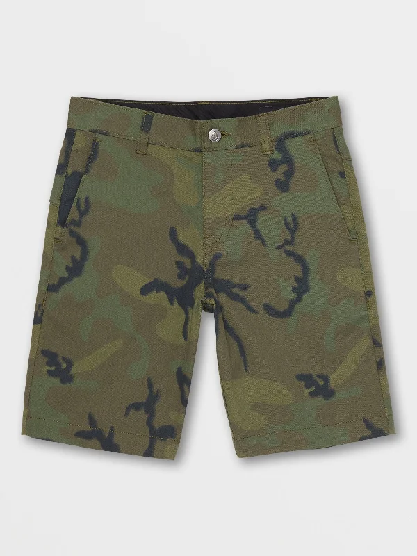 Big Boys Vmonty Stretch Shorts - Green Combo Casual Men's Japanese 