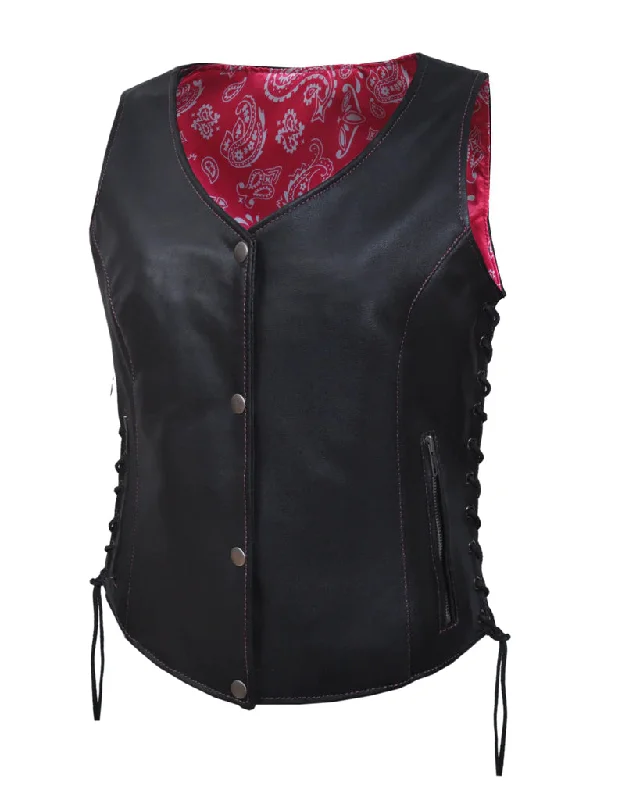 Ladies Vest W/Hot Pink Pasiley Minimalist Men's Casual 