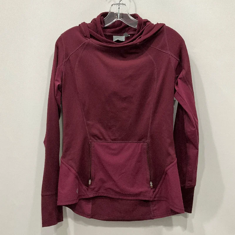 Athletic Top Long Sleeve Hoodie By Athleta In Maroon, Size: S Edgy Men's Punk