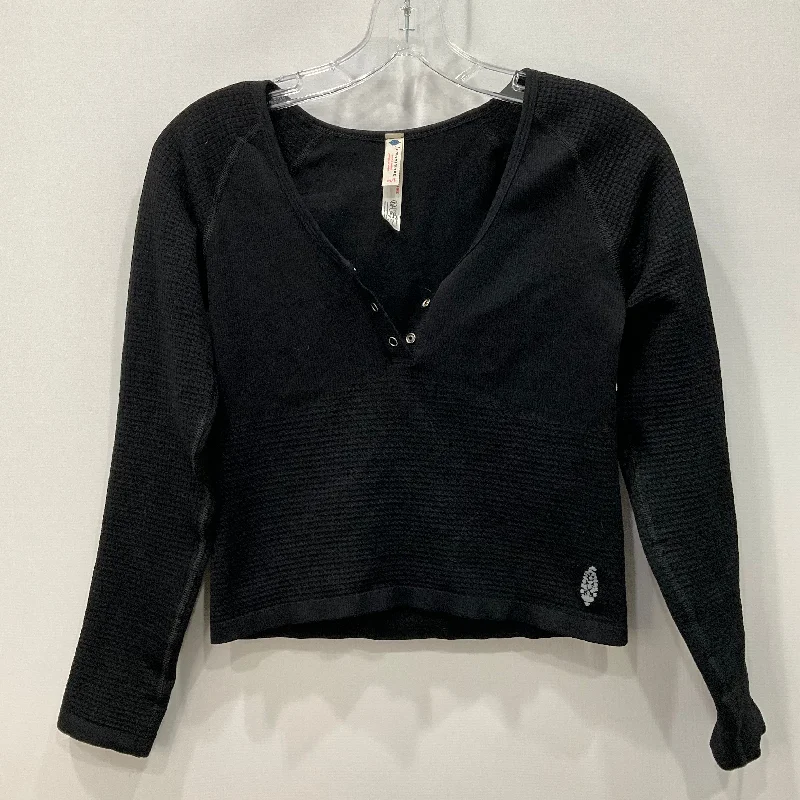 Top Long Sleeve By Free People In Black, Size: M Streetwear Style