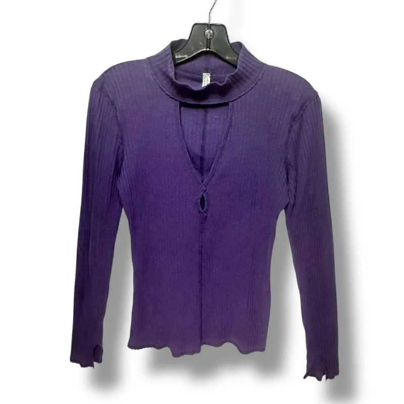 Top Long Sleeve By Free People In Purple, Size: S Elegant Men's Cashmere