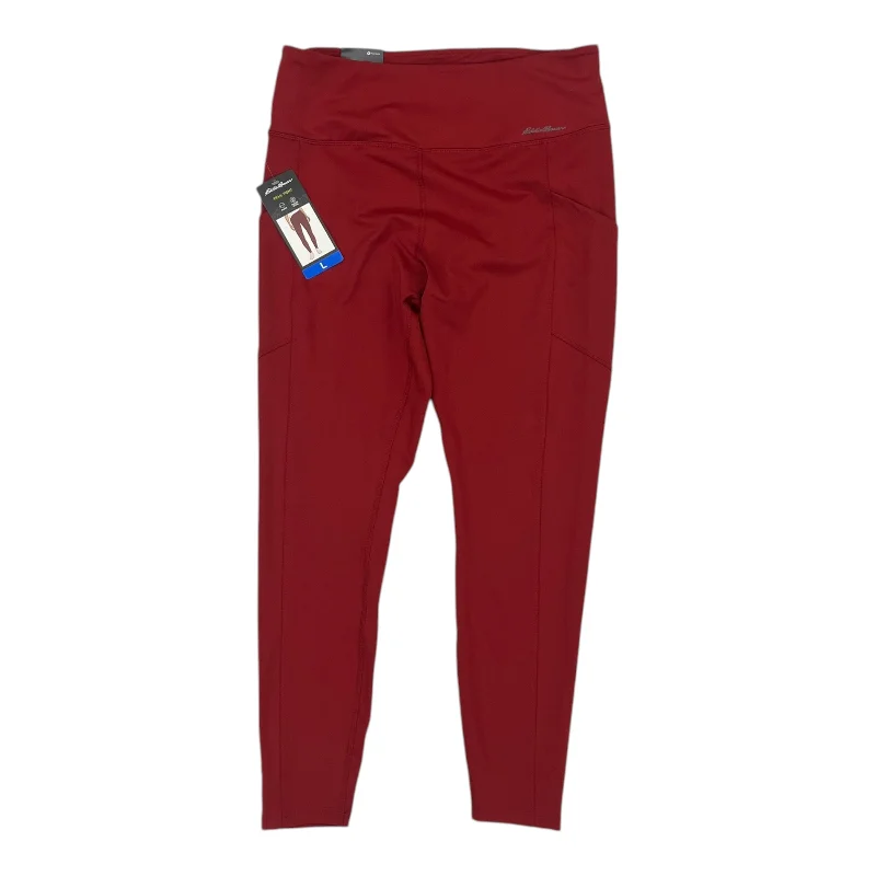 Athletic Leggings By Eddie Bauer In Red, Size:L Business