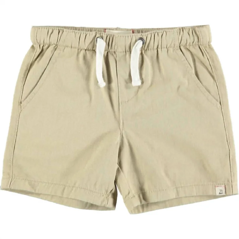 Boy's Hugo Twill Shorts In Stone Monochromatic All