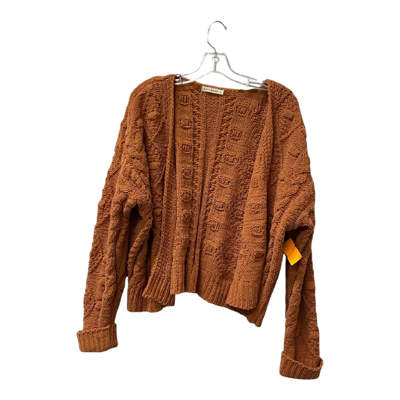 Sweater Cardigan By moon Madison  In Orange, Size:L Artistic Men's Avant