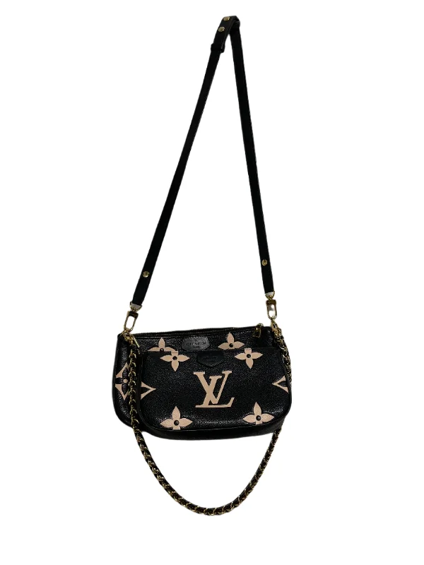 LOUIS VUITTON/Cross Body Bag/All Over Print/Leather/BLK/entrupy #W6Y4X76 Stylish Men's Neon