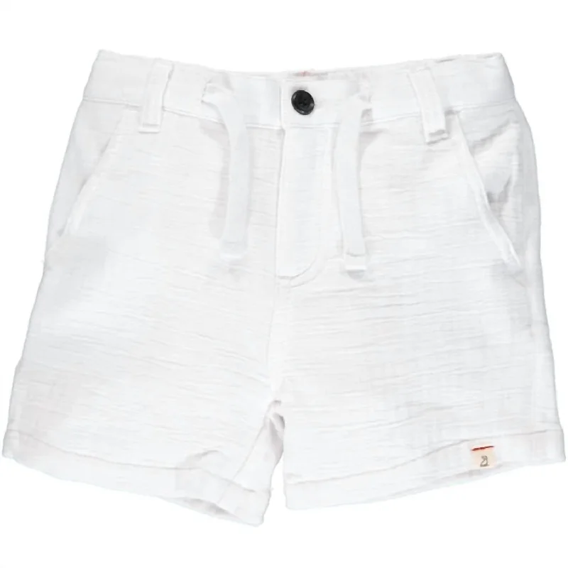 Boy's Crew Gauze Shorts In White Earthy Men's Sustainable 