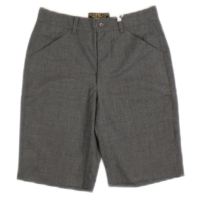 Grey Stripe Wool Shorts Trendy Men's Scandinavian