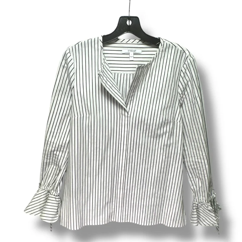 Lila Stripe Bell Sleeve Shirt Designer By Derek Lam In Striped Pattern, Size: 4 Vintage Men's 1970S Disco