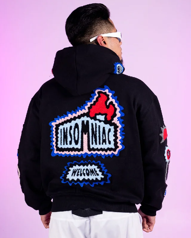 Insomniac Icons Black Hoodie Laid