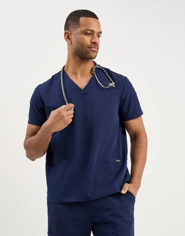 Aspire V Neck Scrub Top - True Navy Sporty Men's Tennis