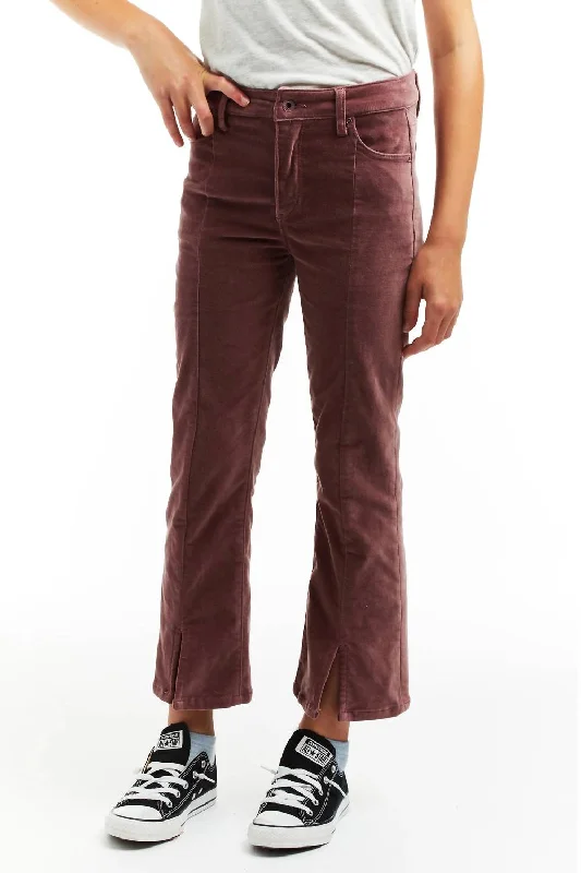 Girl's High Rise Kick Bootcut Pant In Mauve Modern Men's 