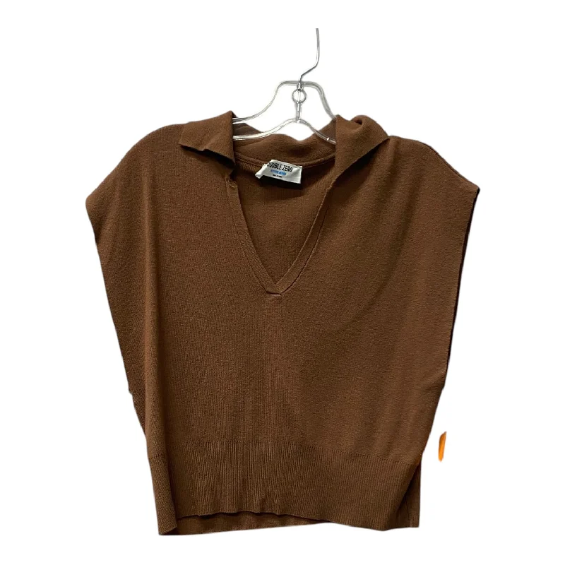 Top Ss By Double Zero In Brown, Size:M Rugged Men's Outdoor 