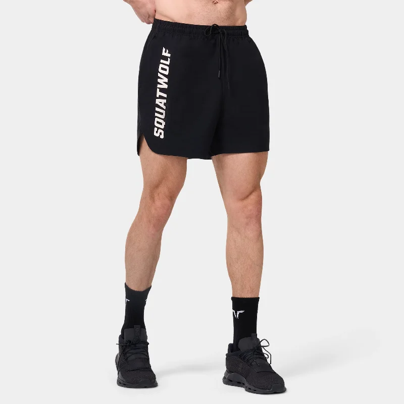 5” Gym-to-Swim Shorts - Black Masculine Men's Thick