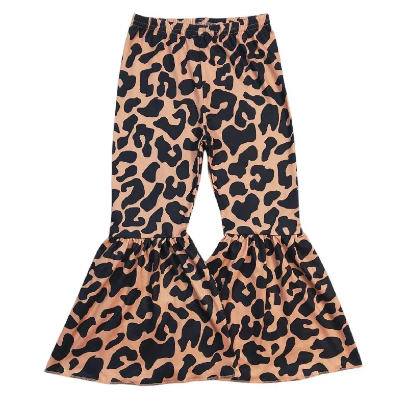 Baby Lil' Leopard Flare Pants In Brown Unique Men's Patch