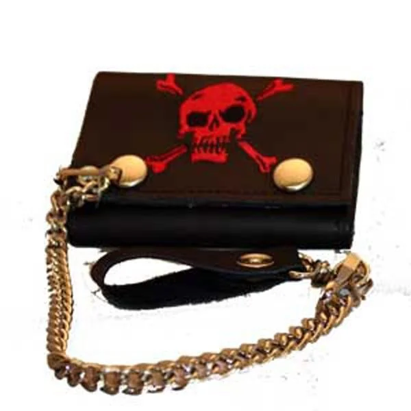 Skull  Tri-Fold W/ Chain Elegant Men's Formal 