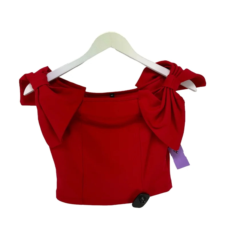 Red Top Sleeveless Basic Love, Size S Dapper Men's Bow