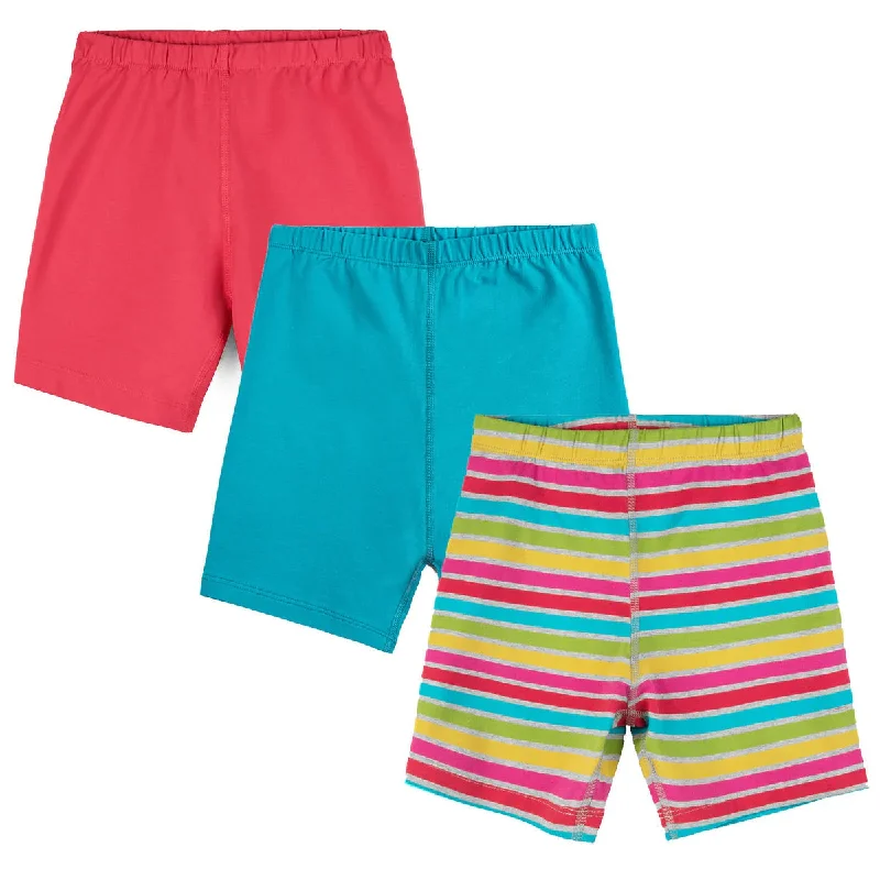 Mightly Girls Pink | Turquoise | Gray Stripe Shorts Beach