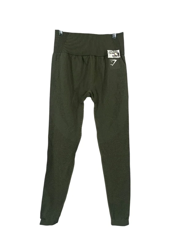 Athletic Leggings By Gym Shark In Green, Size: L Practical Men's Quick