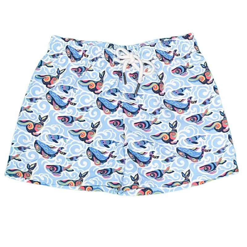 Saint Simons Shorties In Happy Whales Organic