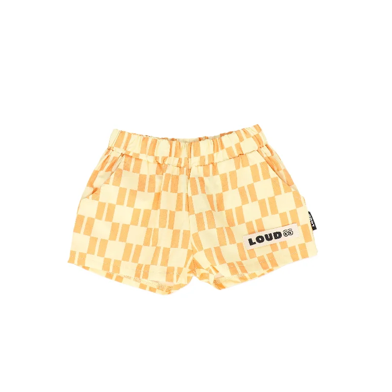 LOUD ORANGE/YELLOW CHECKED SHORTS Traditional Men's Wool