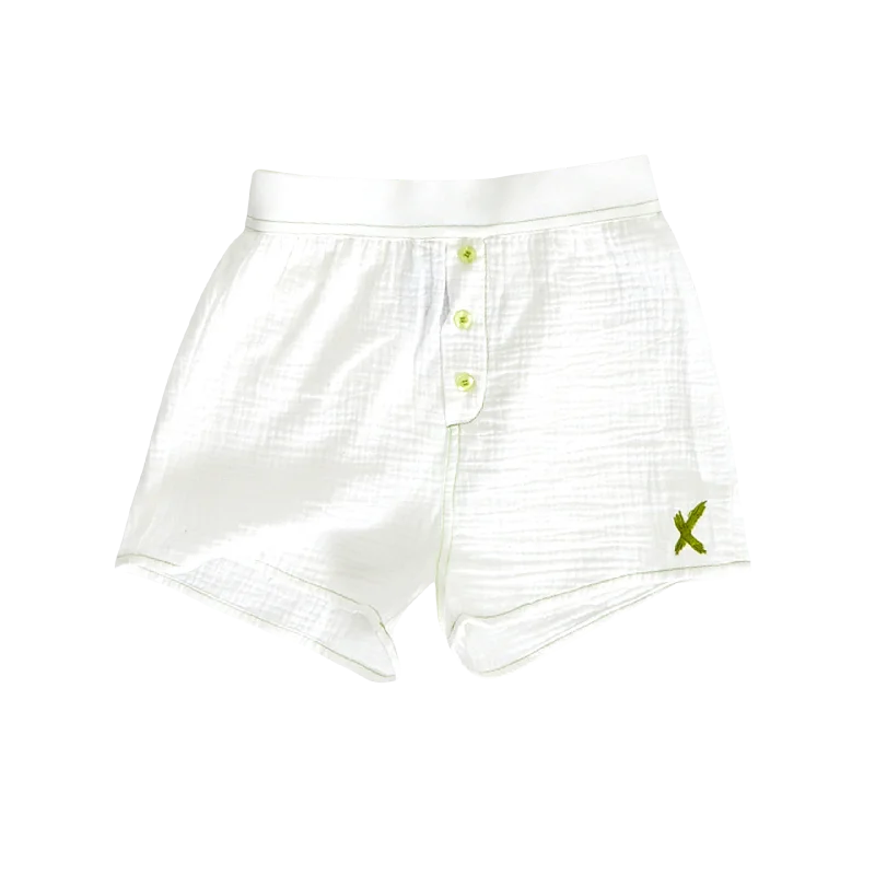 HEY KID WHITE GAUZE BUTTON SHORTS [Final Sale] Dynamic Men's Moto