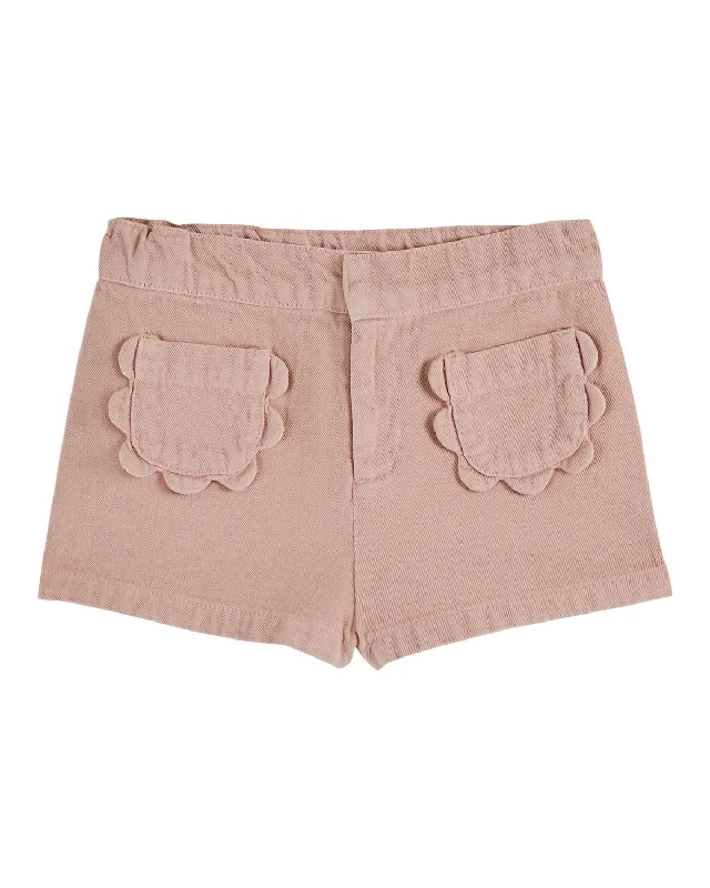 Girl's Flower Pocket Short In Rose Pink Youthful Men's Anime