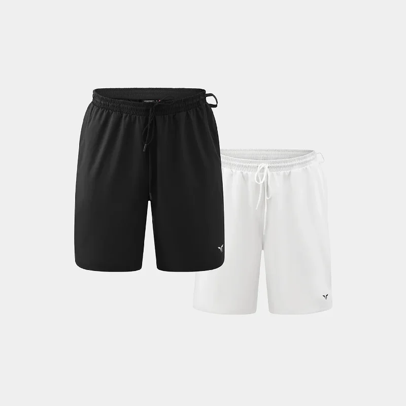 Pro 9" Shorts Black & Pearl White - 2 Pack Cclassic Men's Tweed