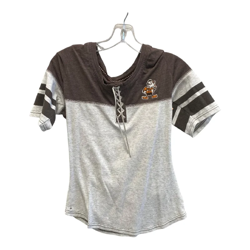 Athletic Top Ss By antigua In Brown & Grey, Size:M Dapper Men's 1920S