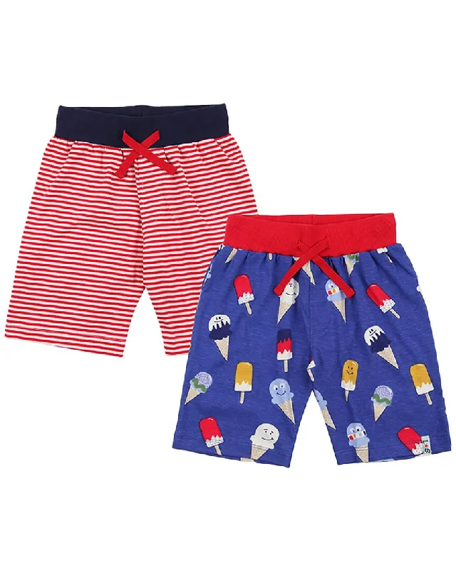 Lilly and Sid 2pk Happy Ice/Stripe Short Minimalist Men's Casual 