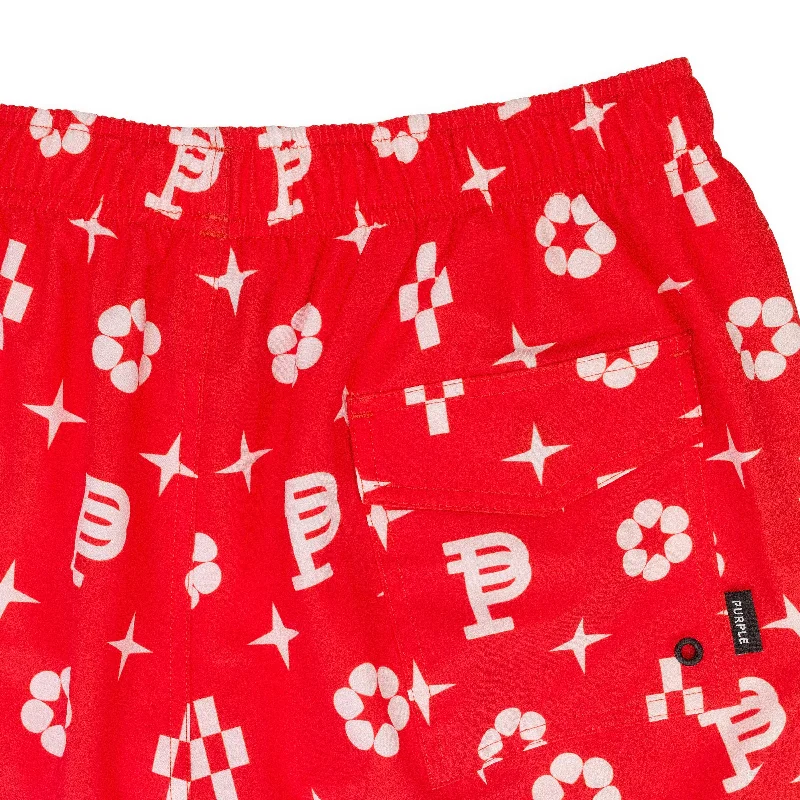 PRINTED ALL ROUND - RED MONOGRAM  SHORTS Sharp Men's Italian