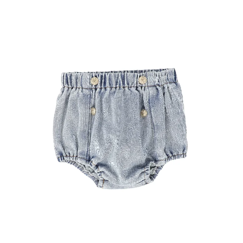 BACE COLLECTION DENIM WASH BUTTON BLOOMERS Sophisticated Men's 