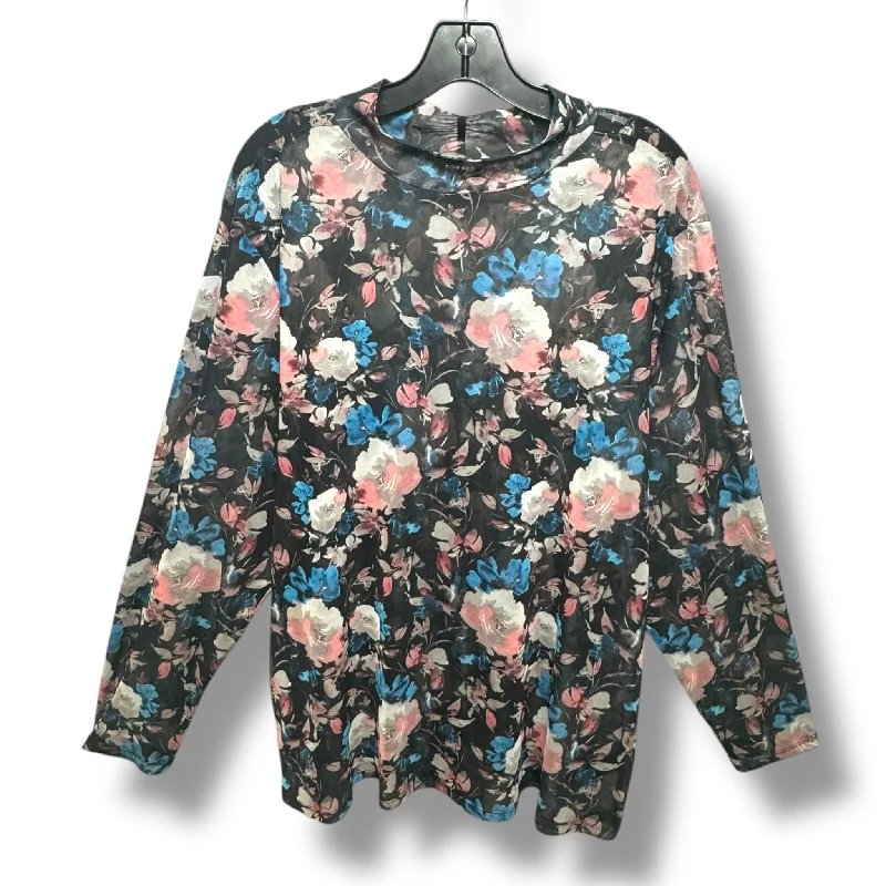 Top Long Sleeve By Torrid In Floral Print, Size: 4x Classic Men's Pin