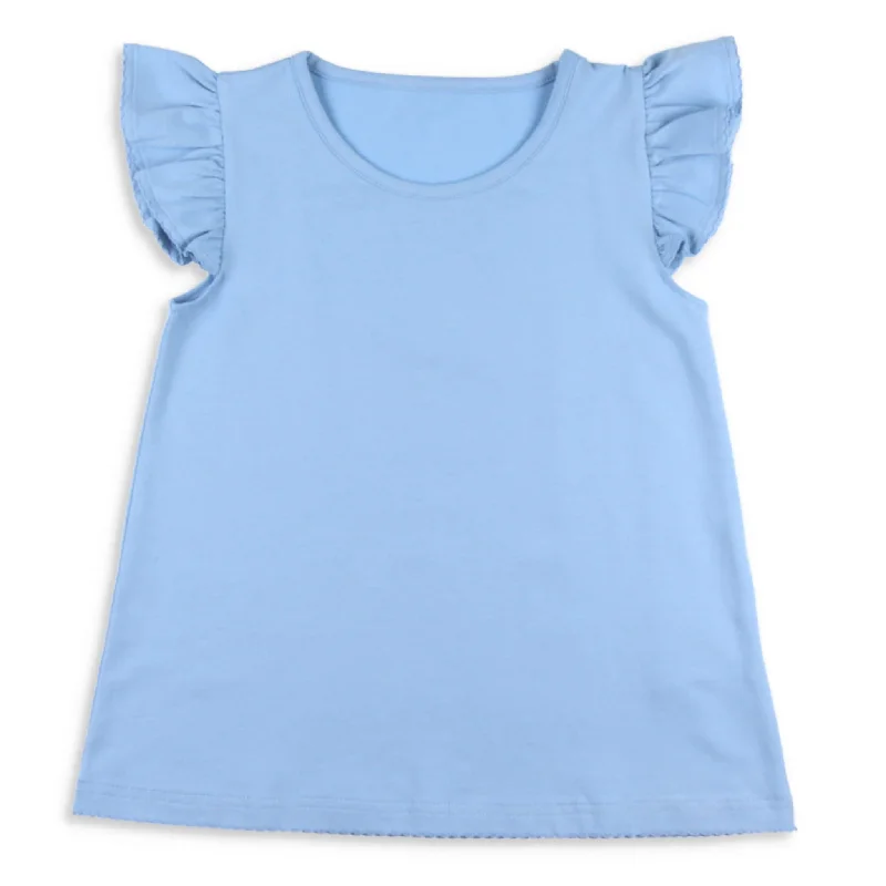 Girls Flutter Sleeve Top - Alys Beach Blue Luxurious Men's High