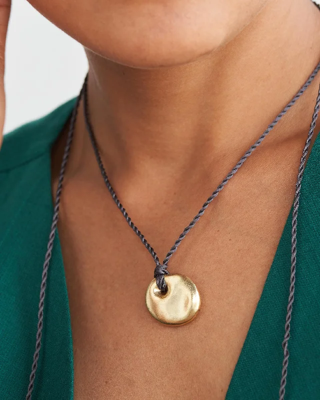 Pebble Necklace - Brass & Grey Street