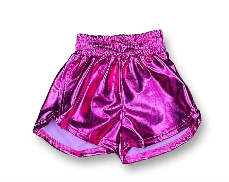 Girl's Metallic Shorts In Hot Pink Bohemian Men's Free