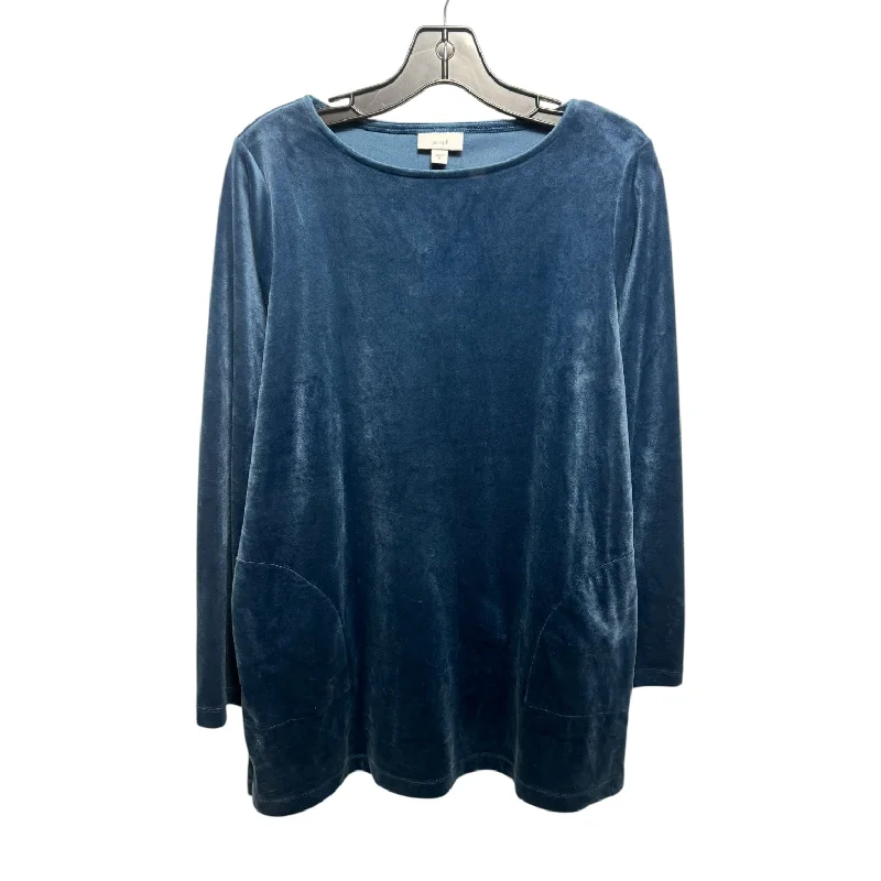 Velvet Top Long Sleeve By Pure Jill In Teal, Size: M Youthful Men's Anime